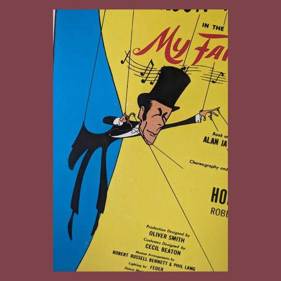 Vintage 1956 Mounted Window Card Poster of "My Fair Lady" Musical Production - Picture 3 of 5